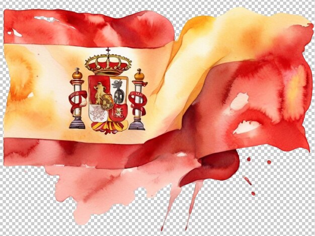 PSD psd de uma aquarela de uma bandeira da espanha
