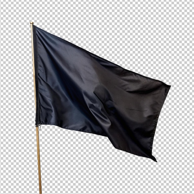 Psd de uma bandeira preta em fundo transparente