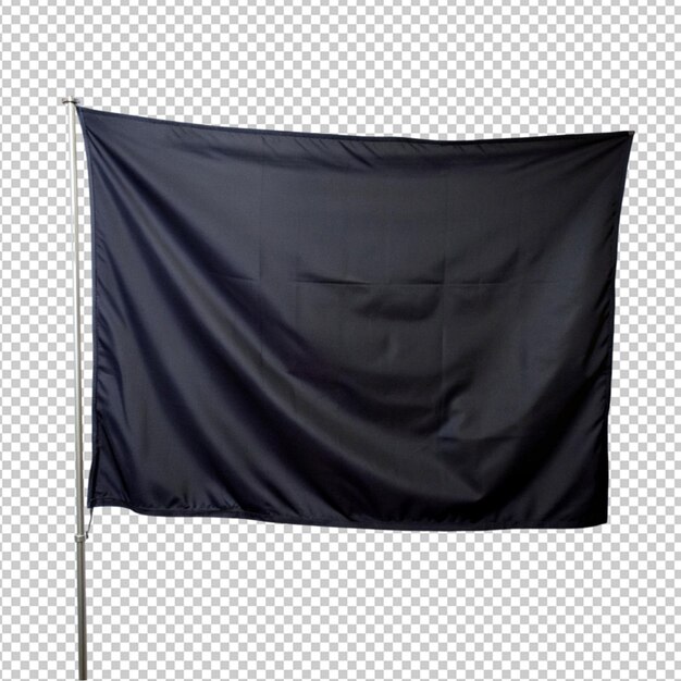 Psd de uma bandeira preta em fundo transparente