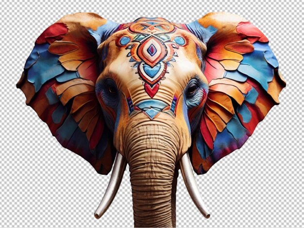 PSD psd de uma cara de elefante colorida