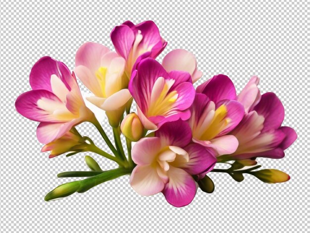 PSD psd de uma flor de freesia em fundo transparente