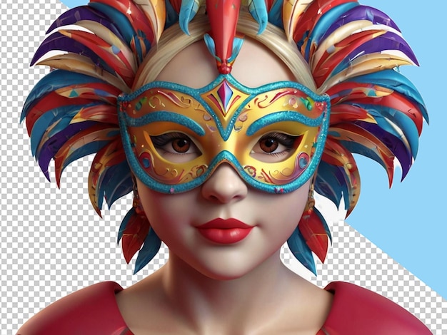 Psd de uma garota de carnaval 3d