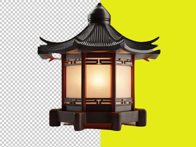 PSD psd de uma lâmpada de pagoda chinesa em fundo transparente