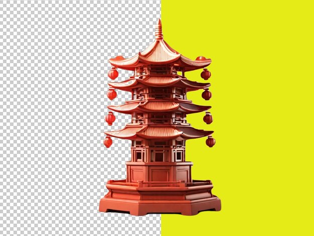 PSD psd de uma lâmpada de pagoda chinesa em fundo transparente