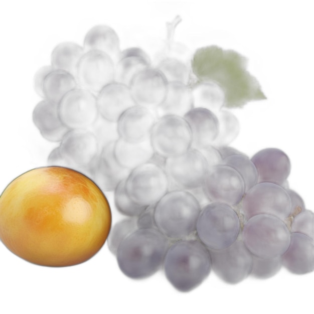 PSD de uvas sobre fundo branco