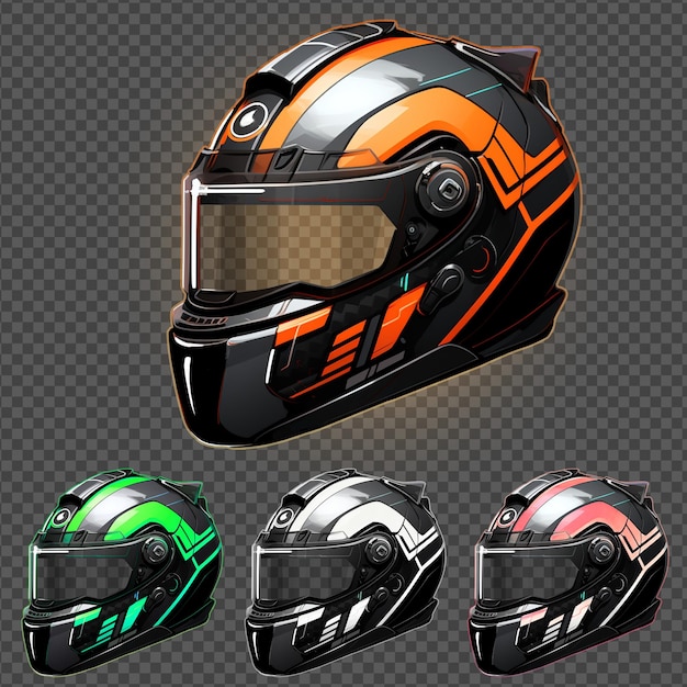 PSD psd de vários estilos de ícone de capacete de motocicleta fullface