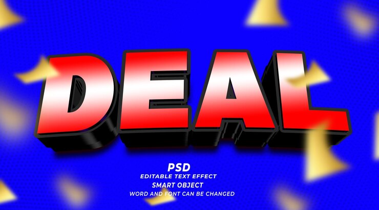 PSD psd deal 3d effetto di testo modificabile