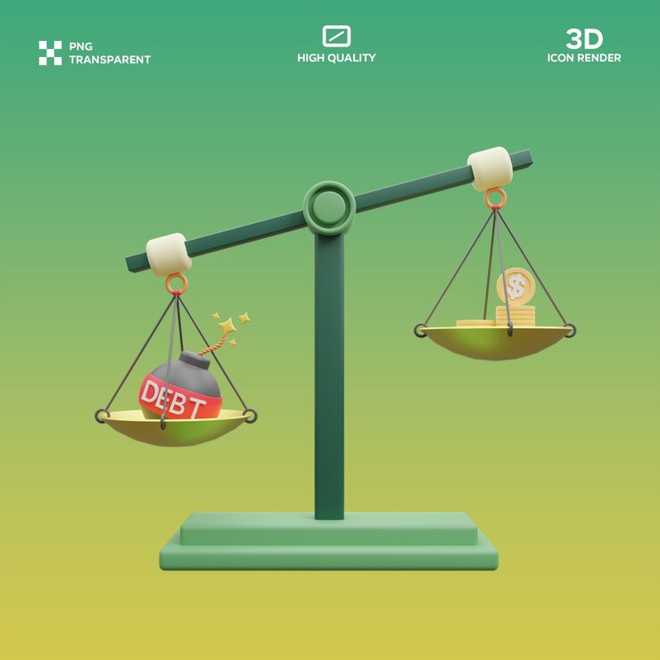 PSD psd debt revenue balance 3d illustration