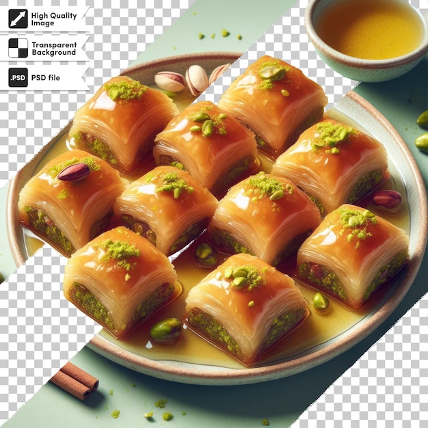 PSD psd deliciosa baklava doce em fundo transparente