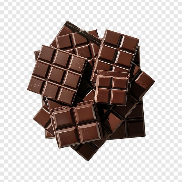 PSD deliciosa barra de chocolate escuro isolado em um fundo transparente por IA generativa