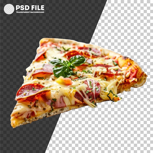 Psd deliciosa fatia de pizza com coberturas