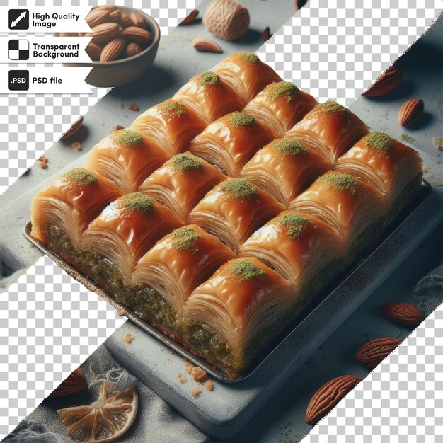 PSD psd delicioso baklava dulce en un fondo transparente