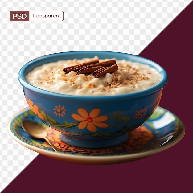 PSD psd delicioso pudín de arroz al estilo hondureño y postre de canela con fondo transparente aislado