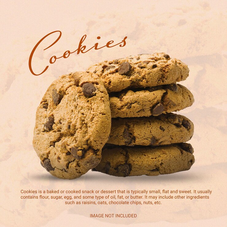 PSD Delicious Cookies Design de calligraphie pour les médias sociaux et le modèle de poste Instagram