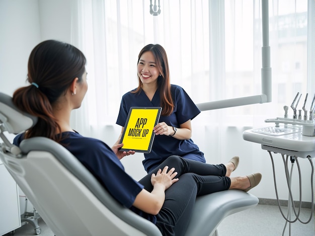 PSD Dental App Mockup visuell ansprechend und benutzerfreundlich