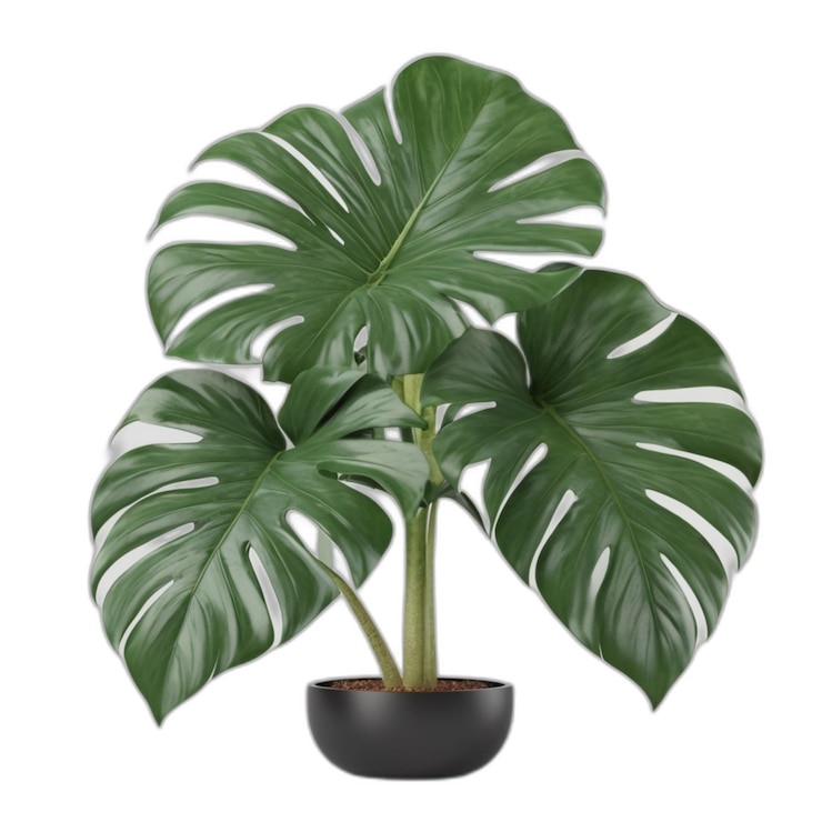 PSD psd der monstera-anlage auf weißem hintergrund