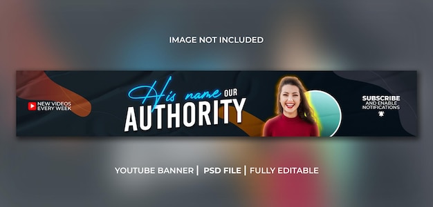 PSD design de capa de banner profissional do youtube