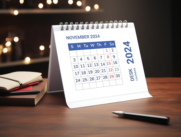 PSD psd desk kalender 2024 mockup