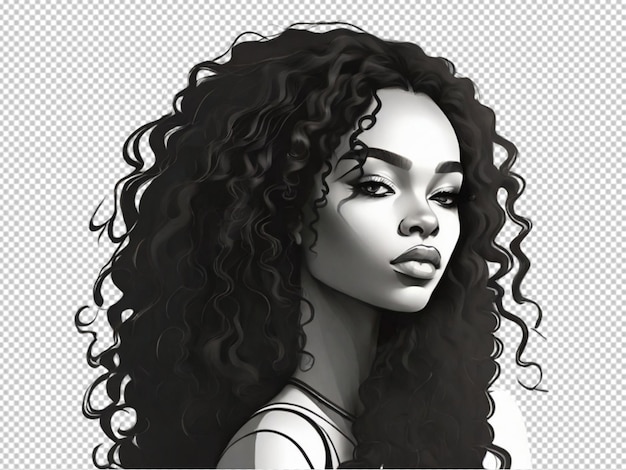 PSD psd d'un dessin d'une femme africaine