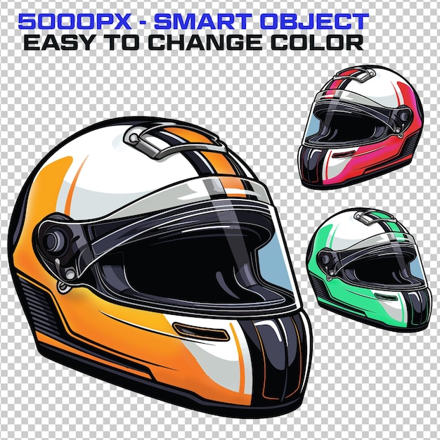 PSD di più stili di icona del casco da moto fullface