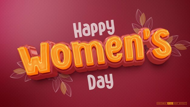 PSD dia das mulheres efeito de texto 02