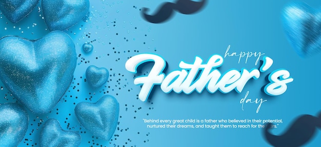 PSD Dia do Pai Feliz banner design para mídias sociais post editável cartão de saudação do Dia do Pai