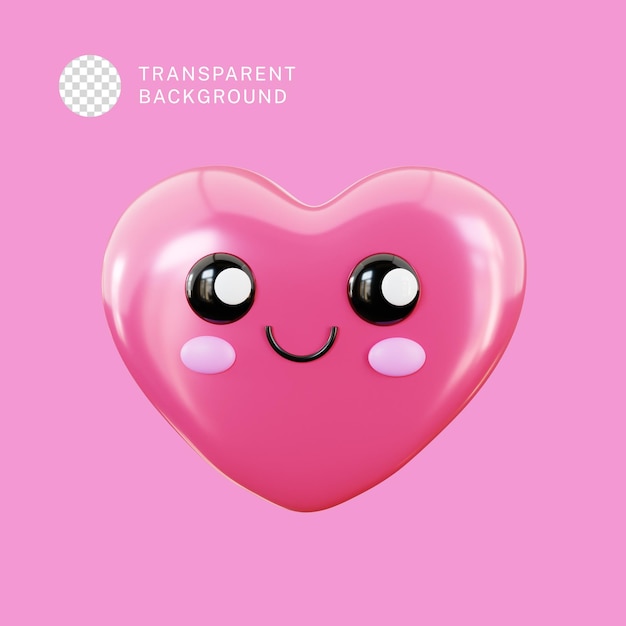 PSD día de San Valentín personaje de corazón lindo renderización en 3D