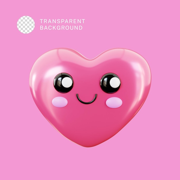 PSD psd día de san valentín personaje de corazón lindo renderización en 3d