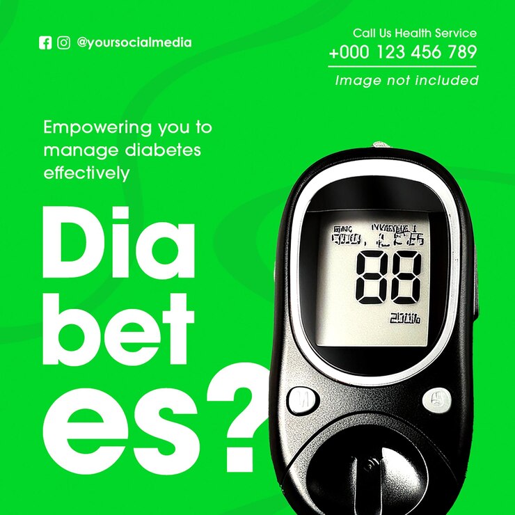 PSD psd diabetes healthcare design per i social media e il modello di post su instagram