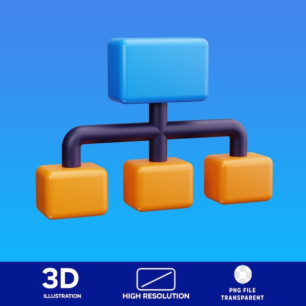 PSD-Diagramm in 3D-Illustration