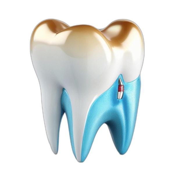PSD de un diente sano sobre un fondo blanco