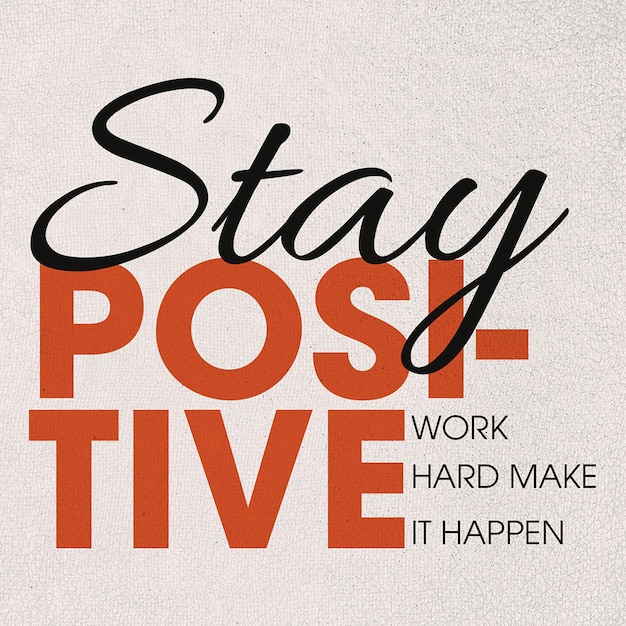 PSD diffuse des vibrations positives Design de typographie pour les médias sociaux et Instagram
