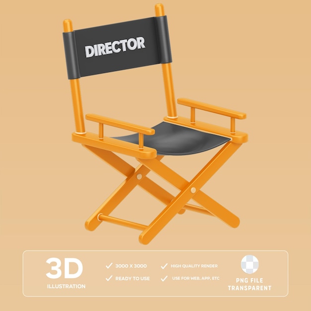 PSD-Direktorstuhl 3D-Illustration