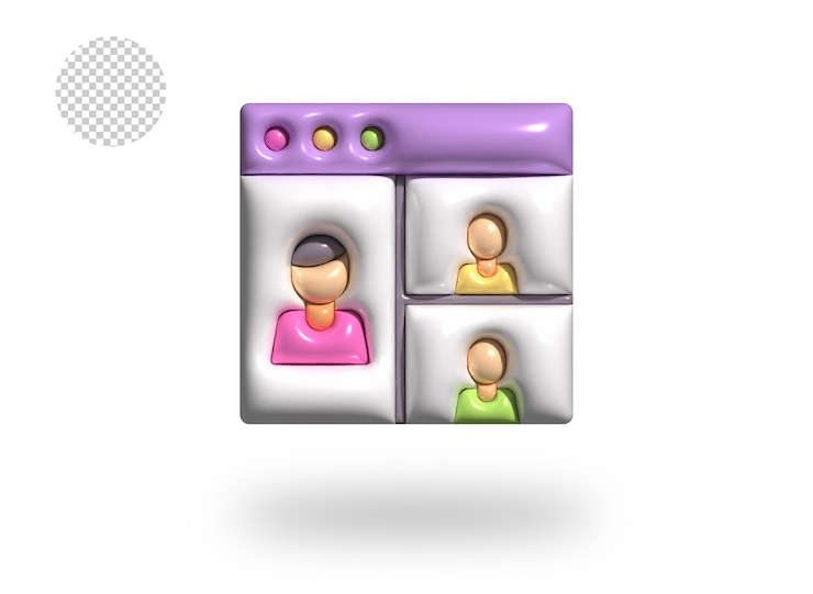 PSD psd discusión en línea icono de burbuja cómica transparente 3d render ilustración
