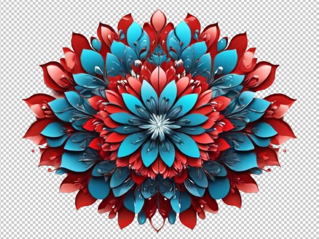 Psd de un diseño fractal de mandala en un fondo transparente