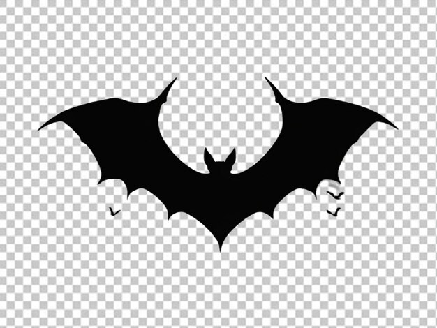 Psd de un diseño de silueta de murciélago como ilustración espeluznante de halloween