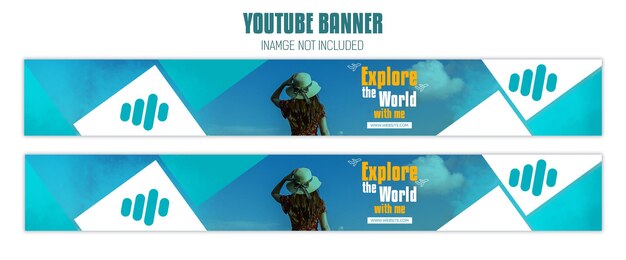 PSD disfruta de la plantilla de encabezado de portada del canal de viajes de YouTube