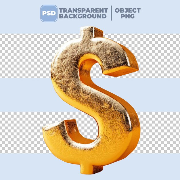 PSD dólar estadounidense dorado fondo transparente PNG