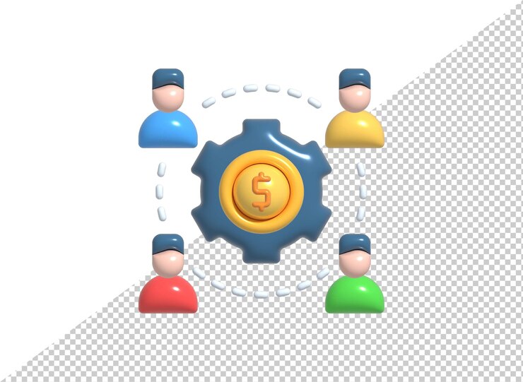PSD psd dollar networking icono de burbuja cómica 3d render ilustración