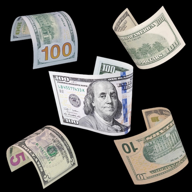 PSD psd dollars png réaliste 3d rendre