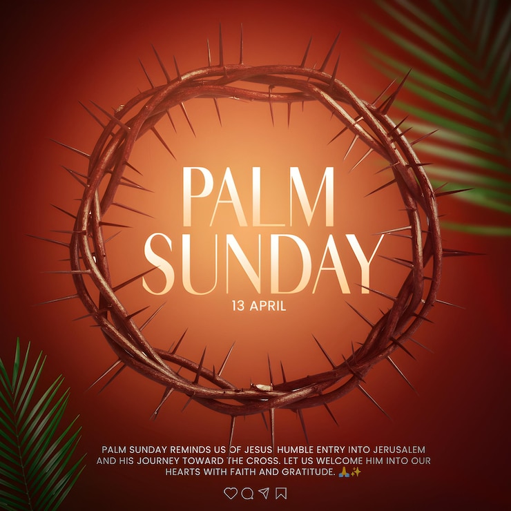 PSD psd domingo de ramos saudação post domingo de ramos bendições viagem de graça fundo domingo de ramos
