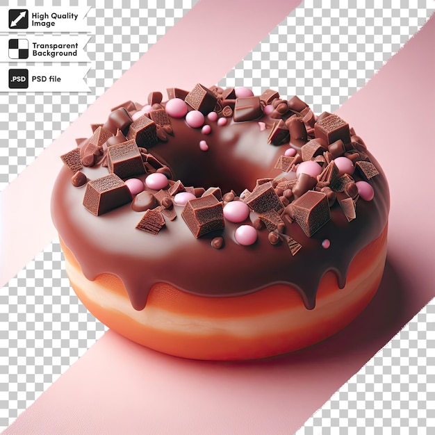 PSD psd-donut mit sprinkles auf durchsichtigem hintergrund