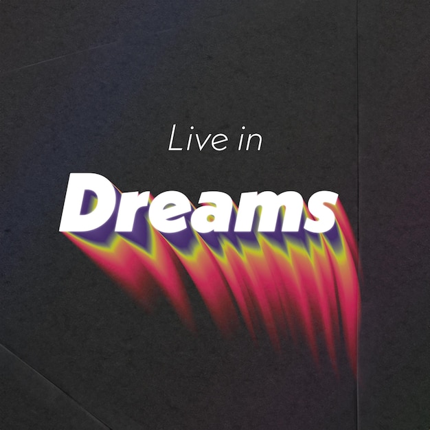 PSD Dreams 3D-Typographie-Design für soziale Medien und Instagram-Post-Vorlage
