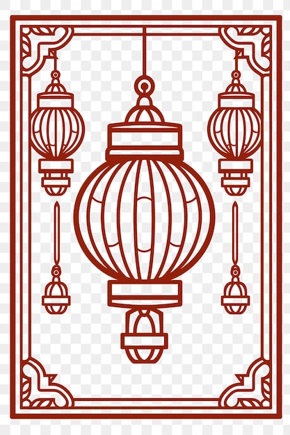 PSD psd du cadre de lanterne japonaise représentant le t-shirt de lanterne traditionnel japonais