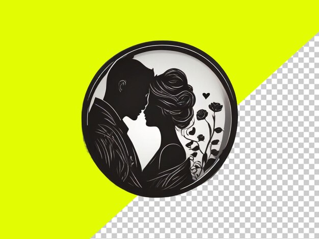 PSD psd du meilleur couple icône pour la saint valentin sur fond transparent