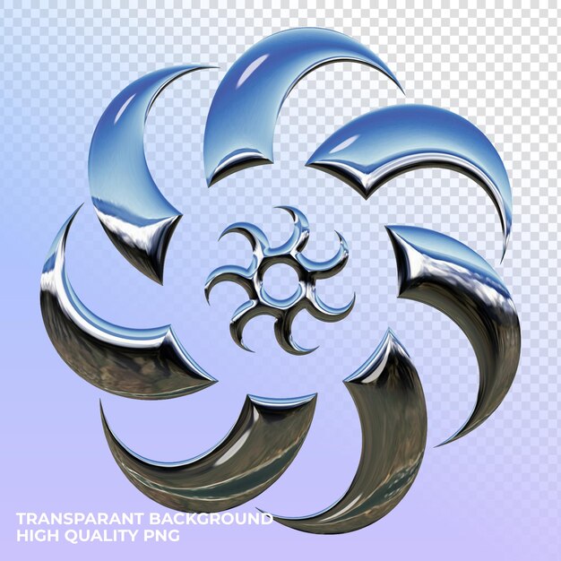 PSD durchsichtige Chrom-Renderform