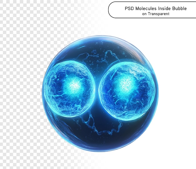psd e png Molecole all'interno di bolle su sfondo trasparente Bolla di siero di collagene