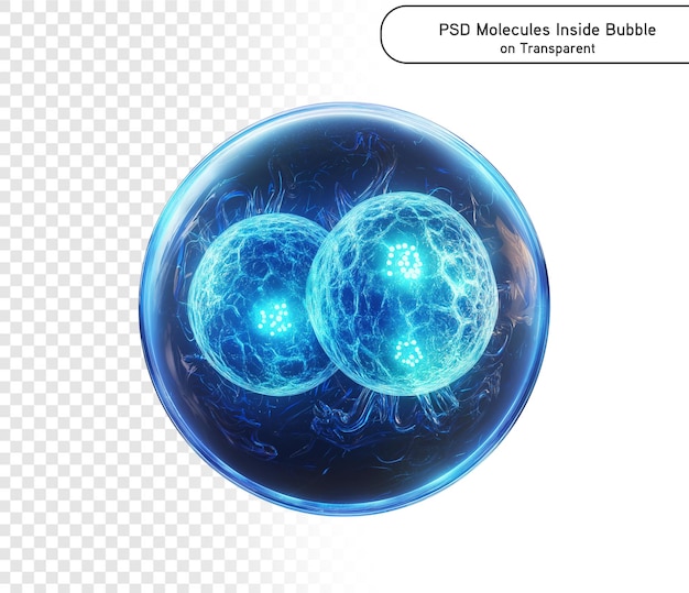 psd e png Molecole all'interno di bolle su sfondo trasparente Bolla di siero di collagene
