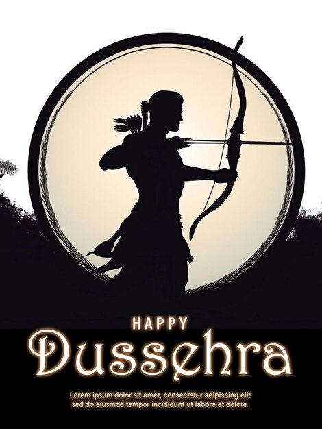 PSD psd editable happy dussehra diseño de carteles con el festival de la india fiesta hindú vijayadashami