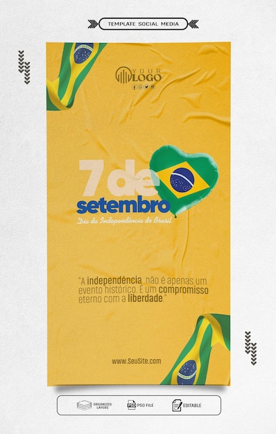 Psd editavel para campanha do dia da independência do Brasil